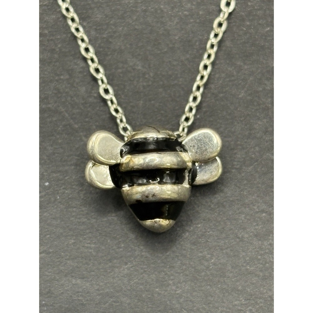 EUC 18" Sterling Silver Bee Pendant Necklace 925 4.5 Grams H18